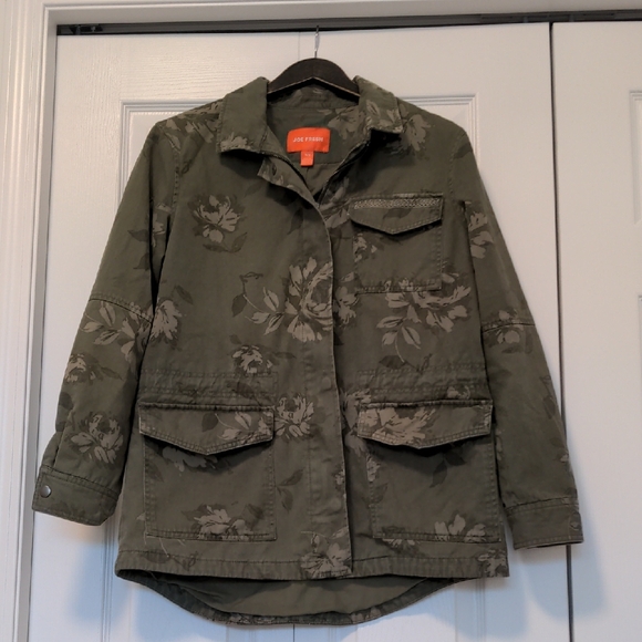 Joe Fresh Jackets & Blazers - Joe Fresh Olive Green Floral Utility Jacket